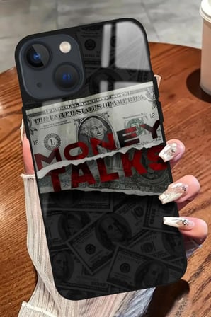 Apple iPhone 14 Plus Uyumlu Darbeye Dayanıklı Money Tasarımlı Parlak Silikon Kılıf