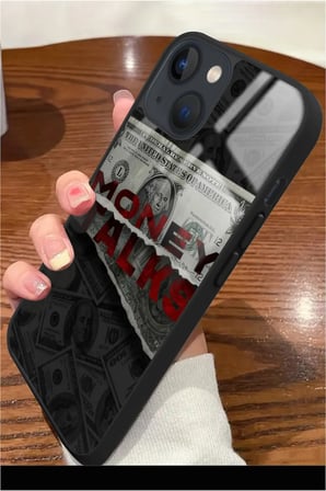 Apple iPhone 14 Plus Uyumlu Darbeye Dayanıklı Money Tasarımlı Parlak Silikon Kılıf