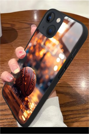 Apple iPhone 14 Plus Uyumlu Darbeye Dayanıklı Basketbol Tasarımlı Parlak Silikon Kılıf
