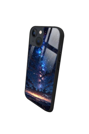 Apple iPhone 14 Plus Uyumlu Darbeye Dayanıklı Soyut Sanat Tasarımlı Parlak Silikon Kılıf