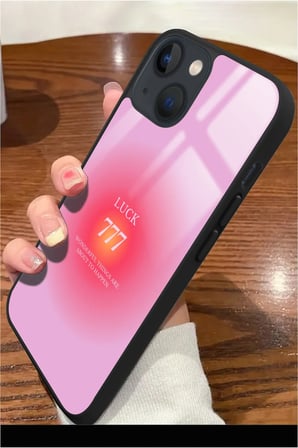 Apple iPhone 14 Plus Uyumlu Darbeye Dayanıklı 777 Yazılı Parlak Silikon Kılıf
