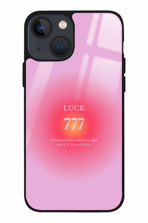 Apple iPhone 14 Plus Uyumlu Darbeye Dayanıklı 777 Yazılı Parlak Silikon Kılıf