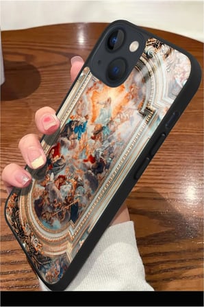 Apple iPhone 14 Plus Uyumlu Darbeye Dayanıklı Rönesans Tasarımlı Parlak Silikon Kılıf