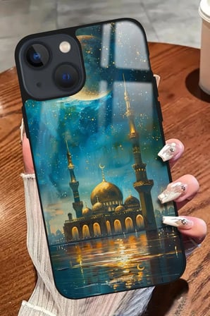 Apple iPhone 14 Plus Uyumlu Darbeye Dayanıklı Cami Tasarımlı Parlak Silikon Kılıf