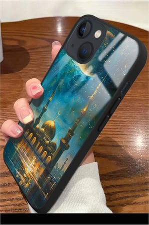 Apple iPhone 14 Plus Uyumlu Darbeye Dayanıklı Cami Tasarımlı Parlak Silikon Kılıf