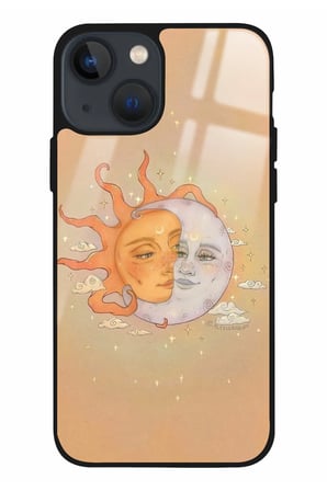 Apple iPhone 14 Plus Uyumlu Darbeye Dayanıklı Güneş Tasarımlı Parlak Silikon Kılıf