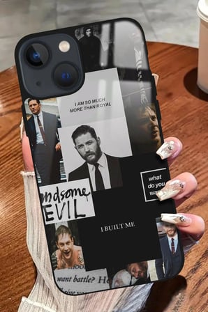 Apple iPhone 14 Plus Uyumlu Darbeye Dayanıklı Tom Hardy Tasarımlı Parlak Silikon Kılıf