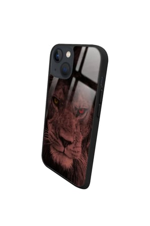 Apple iPhone 14 Plus Uyumlu Darbeye Dayanıklı Aslan Tasarımlı Parlak Silikon Kılıf