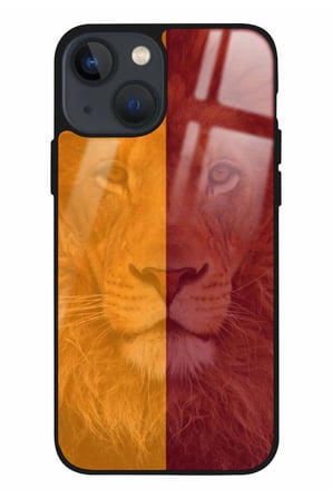Apple iPhone 14 Plus Uyumlu Darbeye Dayanıklı Aslan Tasarımlı Parlak Silikon Kılıf