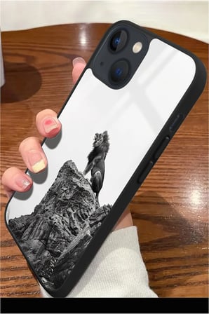 Apple iPhone 14 Plus Uyumlu Darbeye Dayanıklı Aslan Tasarımlı Parlak Silikon Kılıf
