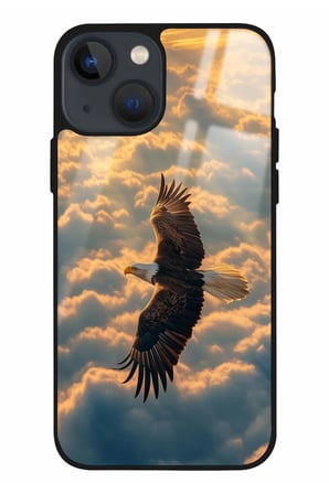 Apple iPhone 14 Plus Uyumlu Darbeye Dayanıklı Kartal Tasarımlı Parlak Silikon Kılıf