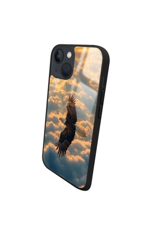 Apple iPhone 14 Plus Uyumlu Darbeye Dayanıklı Kartal Tasarımlı Parlak Silikon Kılıf