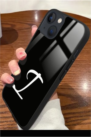 Apple iPhone 14 Plus Uyumlu Darbeye Dayanıklı I Harfi Yazılı Parlak Silikon Kılıf