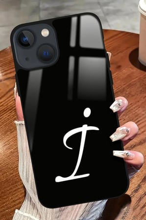 Apple iPhone 14 Plus Uyumlu Darbeye Dayanıklı İ Harfi Yazılı Parlak Silikon Kılıf