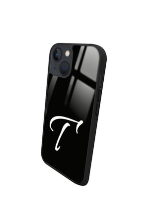 Apple iPhone 14 Plus Uyumlu Darbeye Dayanıklı T Harfi Yazılı Parlak Silikon Kılıf