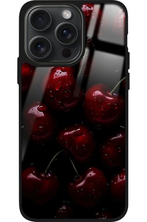 Apple iPhone 14 Pro Max Uyumlu Kiraz Tasarımlı Parlak Silikon Kılıf