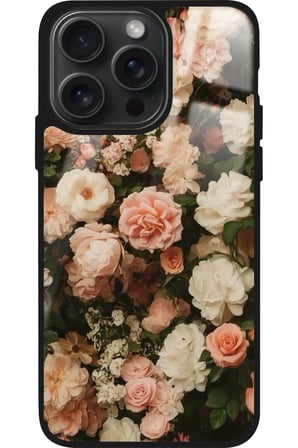 Apple iPhone 14 Pro Max Uyumlu Karışık Çiçek Tasarımlı Parlak Silikon Kılıf