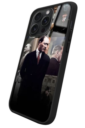 Apple iPhone 14 Pro Max Uyumlu Atatürk Poster Tasarımlı Parlak Silikon Kılıf