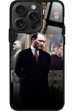 Apple iPhone 14 Pro Max Uyumlu Atatürk Poster Tasarımlı Parlak Silikon Kılıf