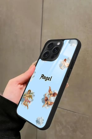 Apple iPhone 14 Pro Max Uyumlu Melek Tasarımlı Parlak Silikon Kılıf