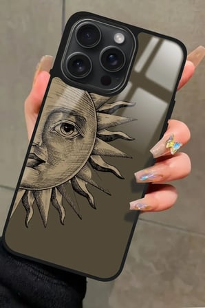 Apple iPhone 14 Pro Max Uyumlu Güneş Tasarımlı Parlak Silikon Kılıf