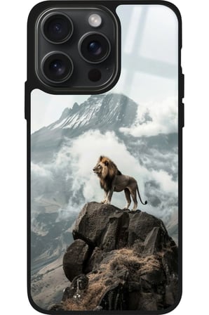 Apple iPhone 14 Pro Max Uyumlu Aslan Tasarımlı Parlak Silikon Kılıf