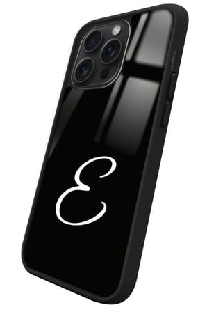 Apple iPhone 14 Pro Max Uyumlu E Harfi Yazılı Parlak Silikon Kılıf