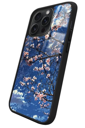 Apple iPhone 14 Pro Uyumlu Van Gogh Mavi Ağaç Tablo Tasarımlı Parlak Silikon Kılıf