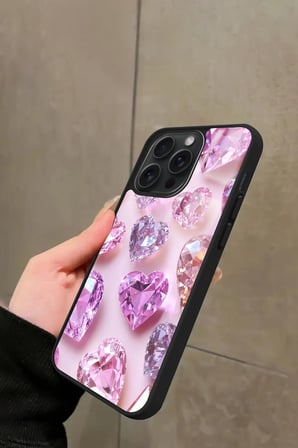 Apple iPhone 14 Pro Uyumlu Simli Taş Tasarımlı Parlak Silikon Kılıf