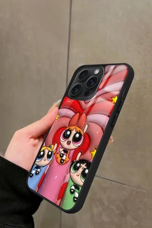 Apple iPhone 14 Pro Uyumlu Powerpuff Girls Tasarımlı Parlak Silikon Kılıf
