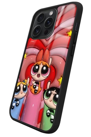 Apple iPhone 14 Pro Uyumlu Powerpuff Girls Tasarımlı Parlak Silikon Kılıf