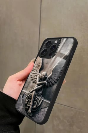 Apple iPhone 14 Pro Uyumlu Melek Tasarımlı Parlak Silikon Kılıf