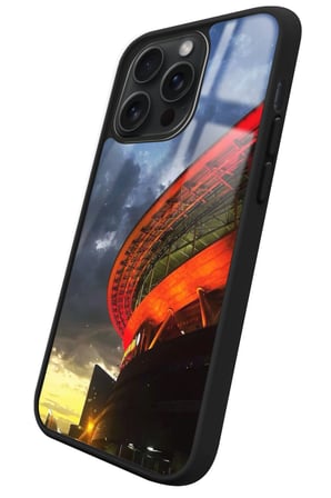 Apple iPhone 14 Pro Uyumlu Stadyum Tasarımlı Parlak Silikon Kılıf