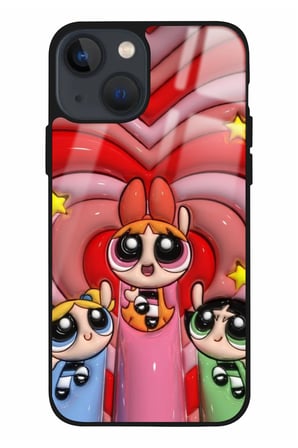 Apple iPhone 15 Plus Uyumlu Darbeye Dayanıklı Powerpuff Girls Tasarımlı Parlak Silikon Kılıf