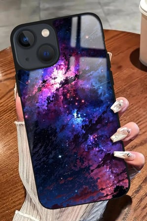 Apple iPhone 15 Plus Uyumlu Darbeye Dayanıklı Soyut Sanat Tasarımlı Parlak Silikon Kılıf