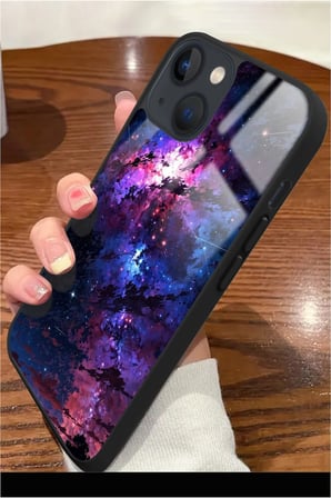 Apple iPhone 15 Plus Uyumlu Darbeye Dayanıklı Soyut Sanat Tasarımlı Parlak Silikon Kılıf
