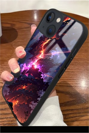 Apple iPhone 15 Plus Uyumlu Darbeye Dayanıklı Soyut Sanat Tasarımlı Parlak Silikon Kılıf