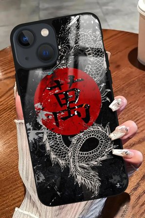 Apple iPhone 15 Plus Uyumlu Darbeye Dayanıklı Dragon Tasarımlı Parlak Silikon Kılıf