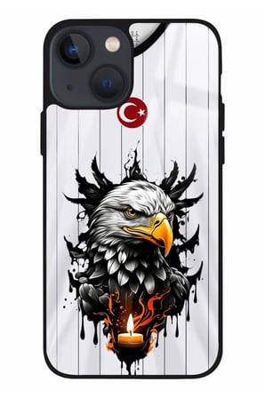 Apple iPhone 15 Plus Uyumlu Darbeye Dayanıklı Kartal Tasarımlı Parlak Silikon Kılıf