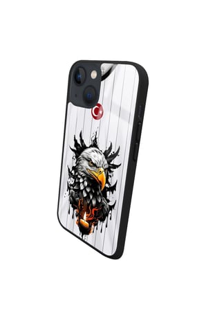 Apple iPhone 15 Plus Uyumlu Darbeye Dayanıklı Kartal Tasarımlı Parlak Silikon Kılıf