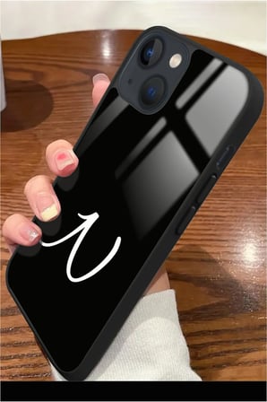 Apple iPhone 15 Plus Uyumlu Darbeye Dayanıklı N Harfi Yazılı Parlak Silikon Kılıf