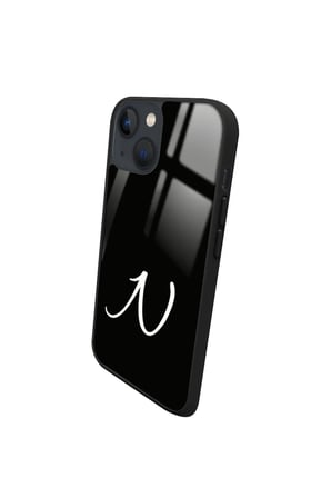 Apple iPhone 15 Plus Uyumlu Darbeye Dayanıklı N Harfi Yazılı Parlak Silikon Kılıf