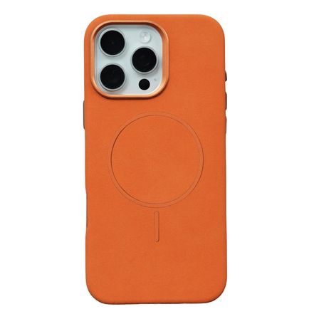 Apple iPhone 15 Pro Max Uyumlu Kılıf Deri Görünüm Magesafe Şarj Özellikli Azn-Luno
