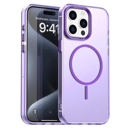 Apple iPhone 15 Pro Max Uyumlu Kılıf Renkli Kenarlı Magesafe Özellikli Hlt-Colour