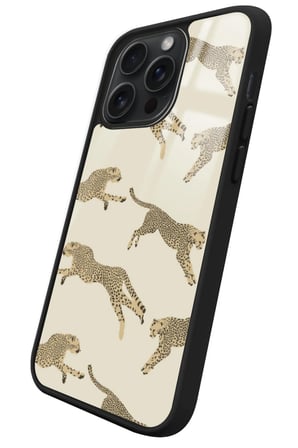 Apple iPhone 15 Pro Max Uyumlu Leopar Tasarımlı Parlak Silikon Kılıf