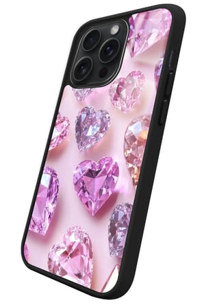 Apple iPhone 15 Pro Max Uyumlu Simli Taş Tasarımlı Parlak Silikon Kılıf