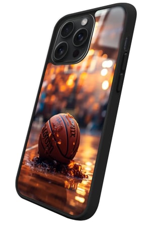 Apple iPhone 15 Pro Max Uyumlu Basketbol Tasarımlı Parlak Silikon Kılıf