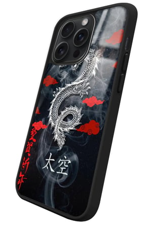 Apple iPhone 15 Pro Max Uyumlu Dragon Tasarımlı Parlak Silikon Kılıf