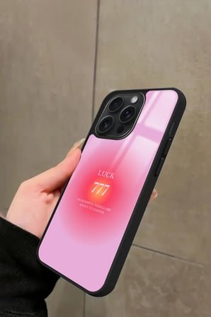 Apple iPhone 15 Pro Max Uyumlu 777 Yazılı Parlak Silikon Kılıf