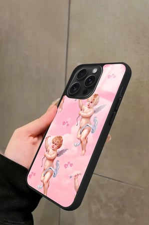 Apple iPhone 15 Pro Max Uyumlu Melek Tasarımlı Parlak Silikon Kılıf